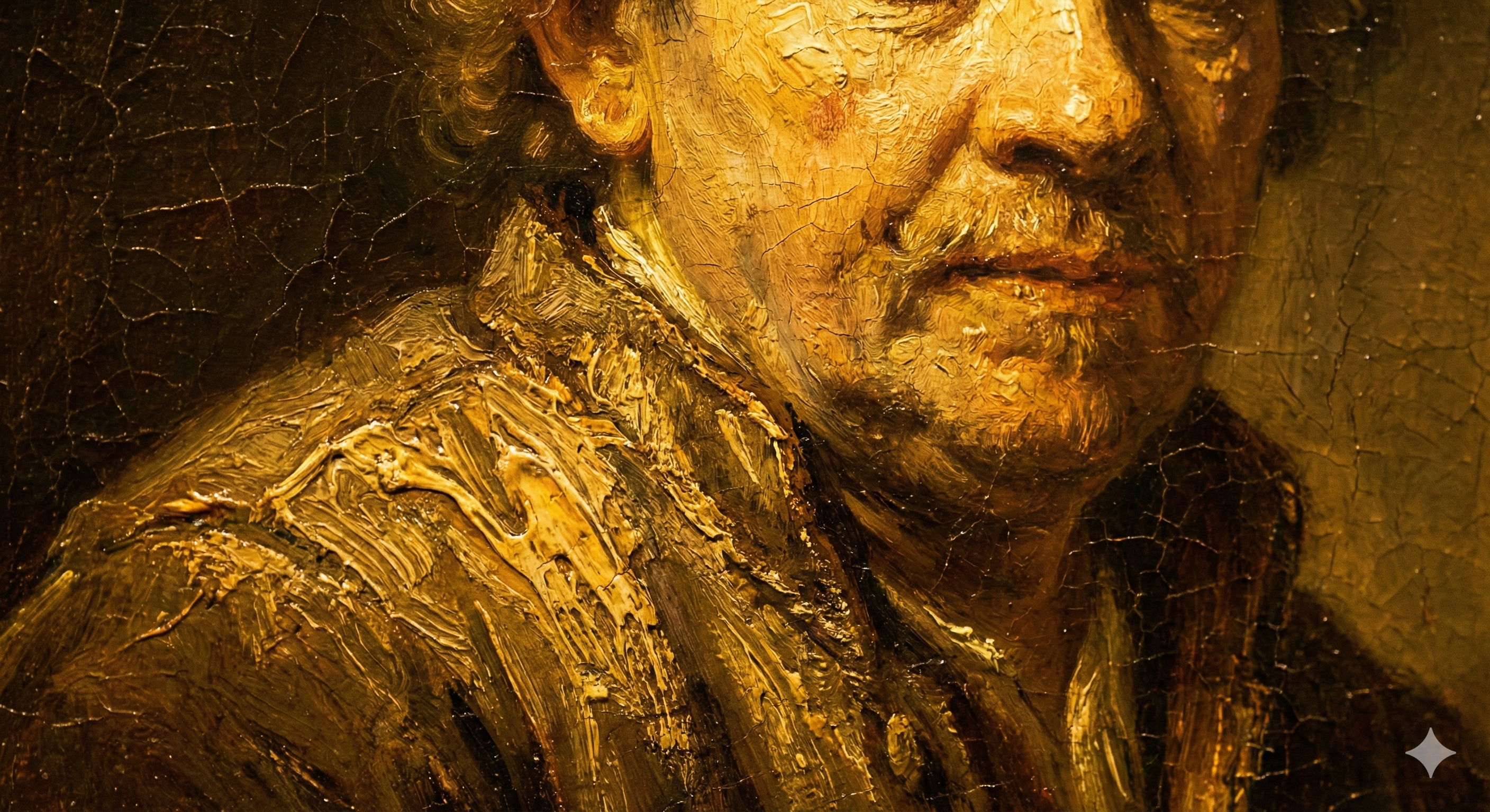 Rembrandt's Night Watch detail showing texture